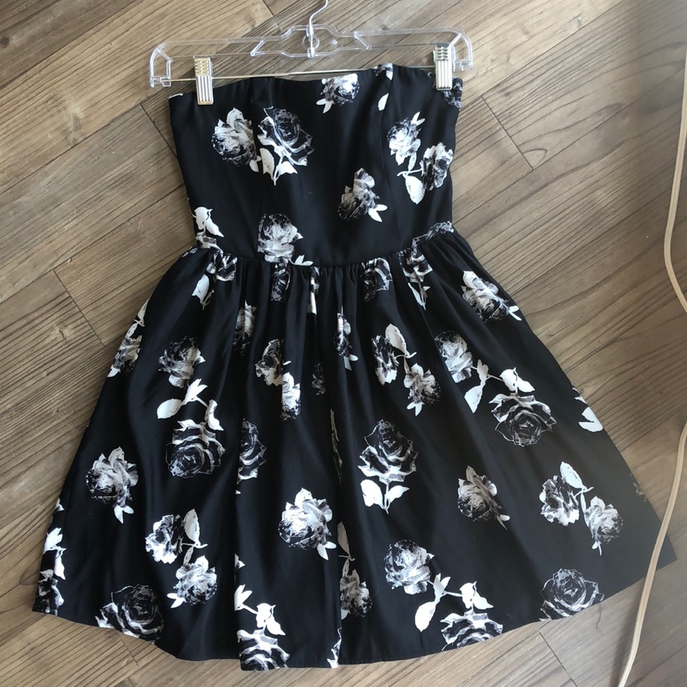Strapless Floral Dress